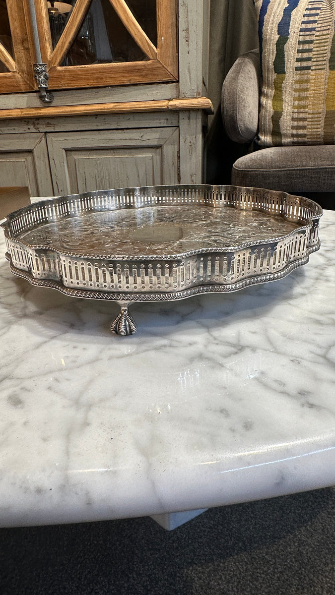 Antique Footed Silver Plate Gallery Tray – Jems of Remuera