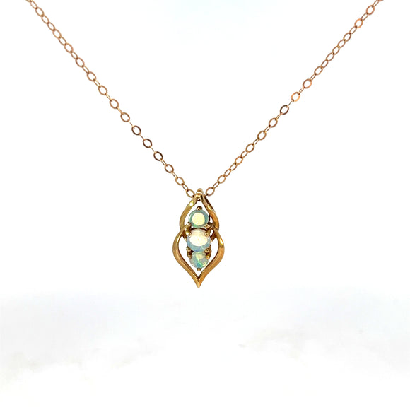 Vintage Opal Trio Necklace in 9ct Gold