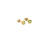 Round Peridot Stud Earrings in 9ct Gold
