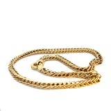 Heavy Double Curb Cable Link Necklace in Yellow Gold