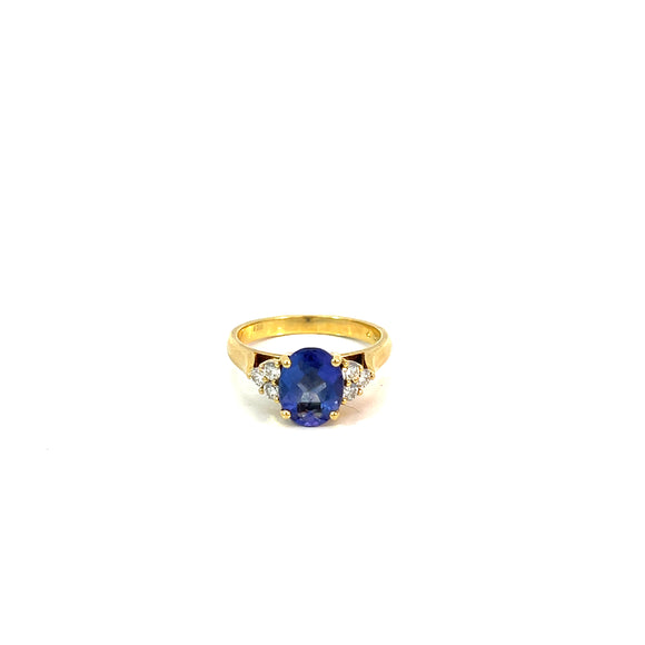 Oval Tanzanite Diamond Engagement Ring