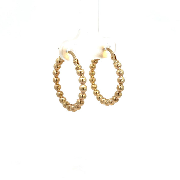 Ball Hoops Earrings in 9ct Yellow Gold - 15mm