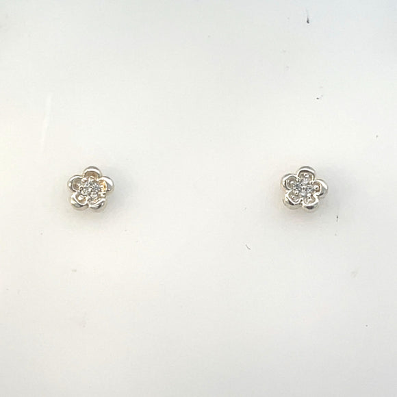 Petite Sterling Silver Flower Earrings