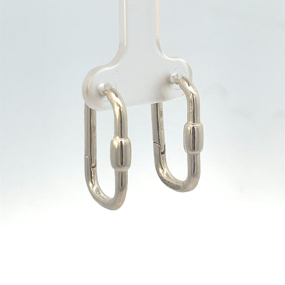 Sterling Silver Paperclip Huggie Earrings
