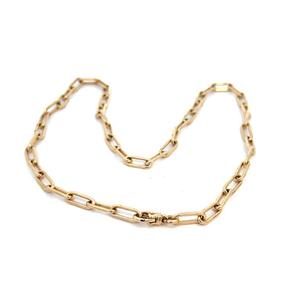Paperclip Necklace in 9ct Yellow Gold - Deluxe Weight
