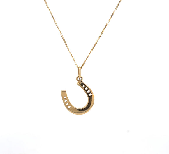 Horse Shoe Pendant in 9ct Yellow Gold