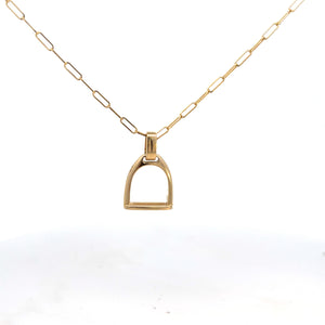 Solid Horse Stirrup Pendant in 9ct Yellow Gold