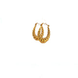 Twist Oval Hoop Earrings in 9ct Yellow Gold 25mm