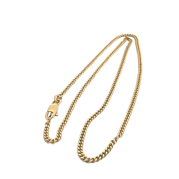 Flat Curb Link Chain Necklace in 18ct Yellow Gold