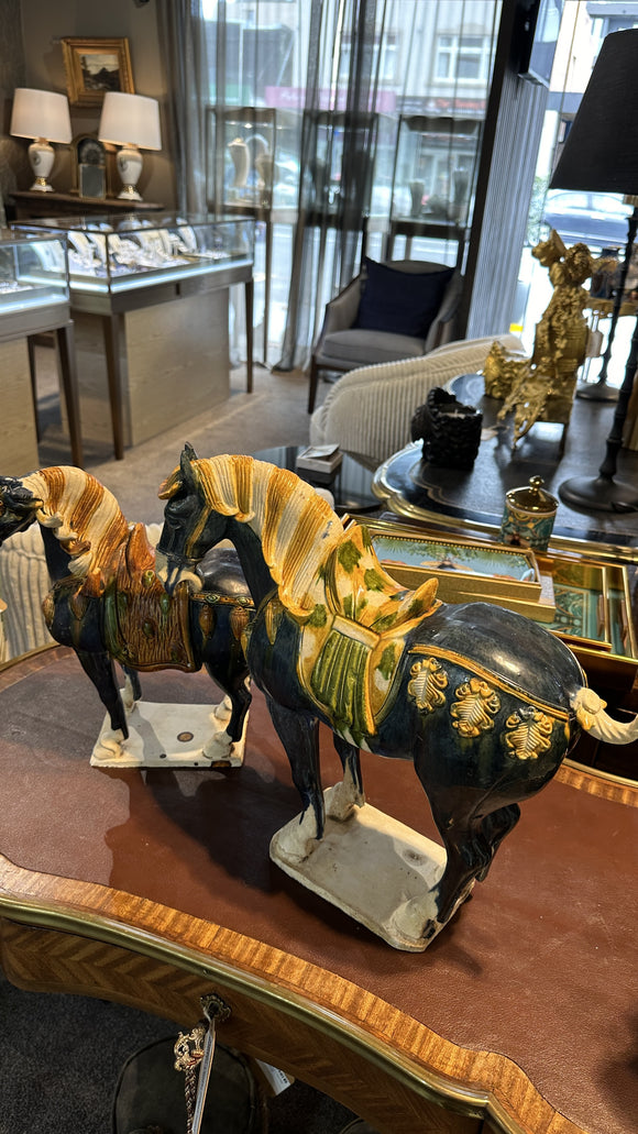 Vintage Sancai Glazed Tang Horse Set Replica