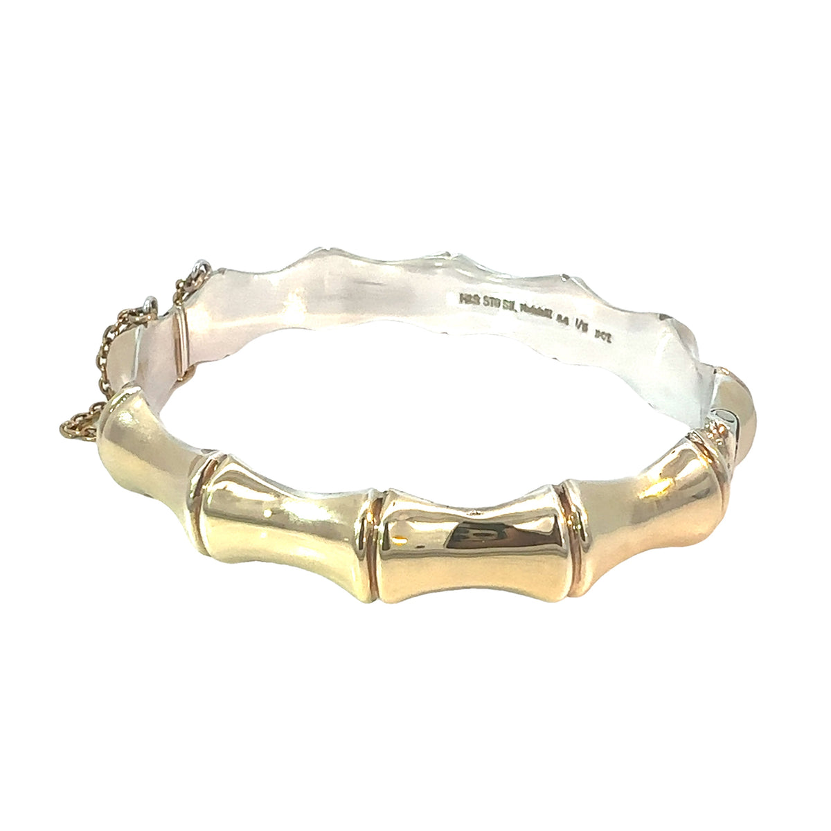 9ct Yellow Gold Bonded Bamboo Oval Bangle Bracelet – Jems of Remuera