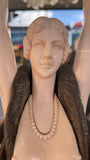 Art Deco Lady Ivory Bronze Marble Sculpture