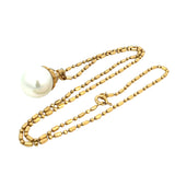 South Sea Pearl Diamond Drop Pendant Necklace