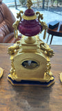 Antique French Gilt and Porcelain Clock