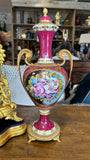 Antique French Porcelain Gilt Brass Sevres Style Vases - PAIR