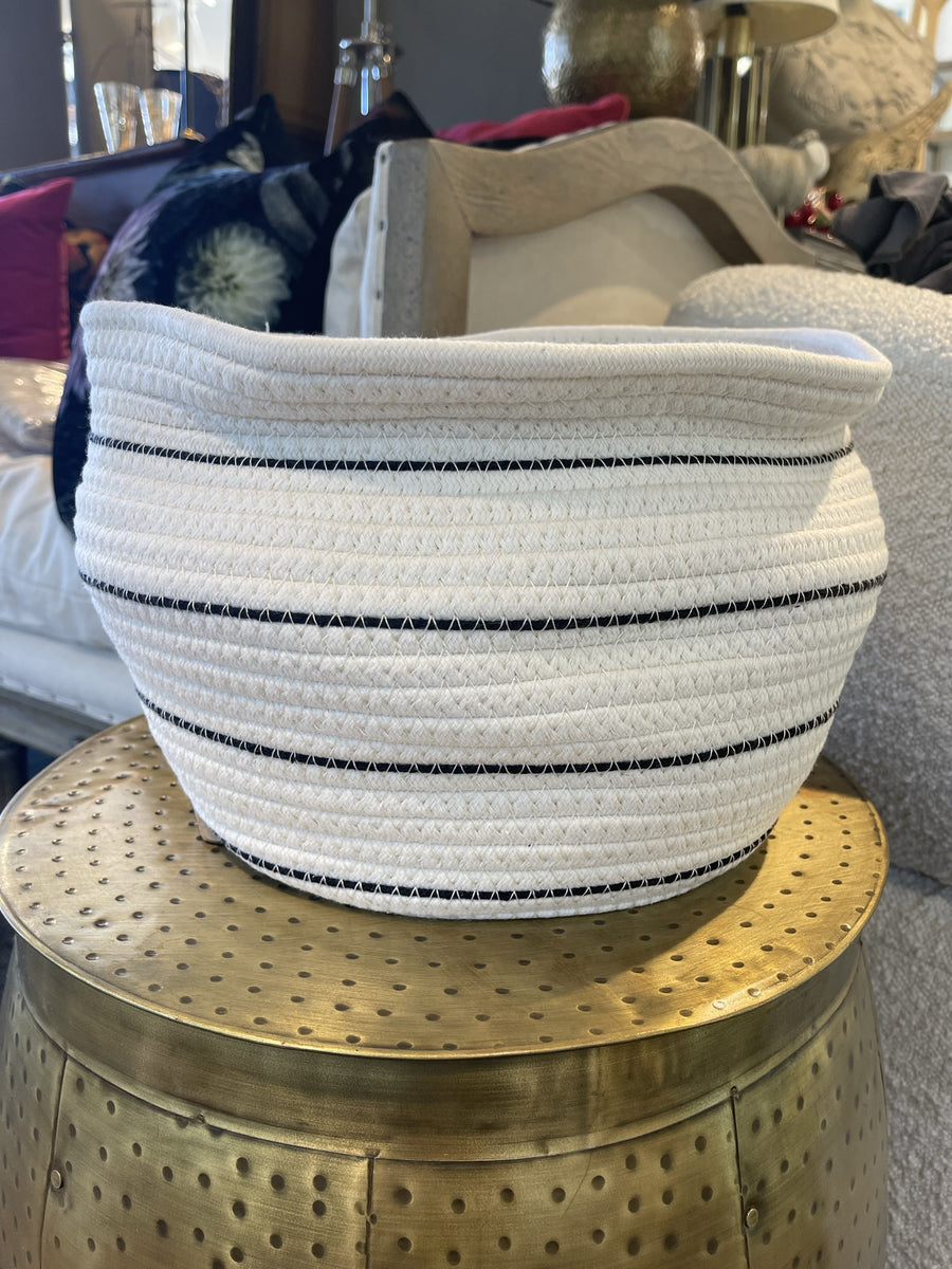 Melrose International Striped Woven Cotton Basket (Set of 2) main image 1
