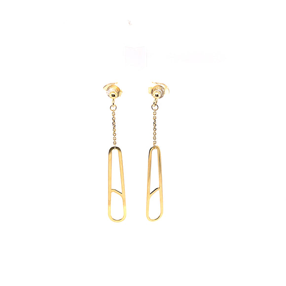 18ct Gold Paperclip Drop Earrings