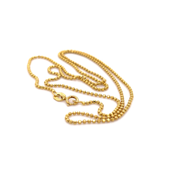 18ct Yellow Gold Faceted Ball Chain