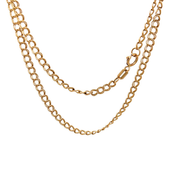 Double Curb Link Chain in 9ct Yellow Gold