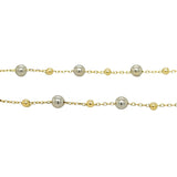 18ct White and Yellow Gold Ball Necklace
