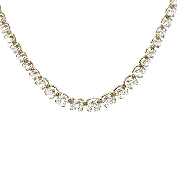 Graduated Riviera Necklace in Cubic Zirconia and Sterling Silver
