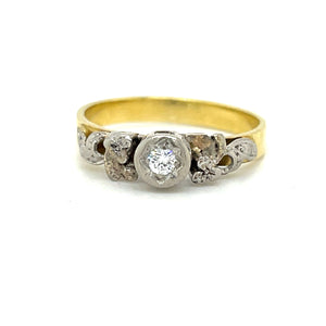 Vintage Diamond Solitaire Ring in 18ct Gold and Platinum