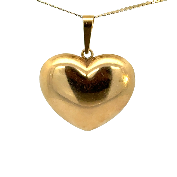 Large Puff Heart in 14ct Yellow Gold