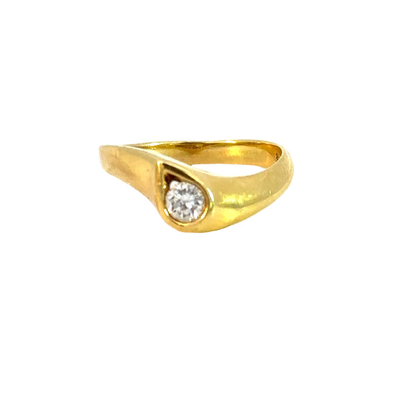 Diamond Gold Teardrop Ring