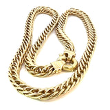 Heavy Double Curb Cable Link Necklace in Yellow Gold
