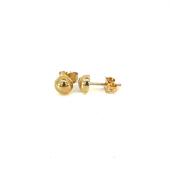 Half Round Ball Studs Made in 9ct Yellow Gold