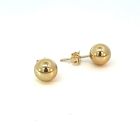 Ball Stud Earrings in 9ct Yellow Gold - 8mm