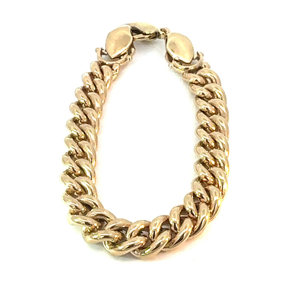 Heavy Solid Curb Link Bracelet in 9ct Yellow Gold