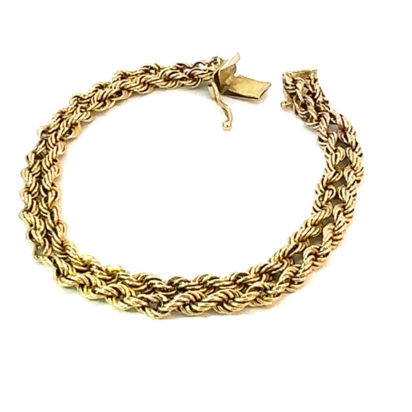 Rope Link Bracelet In 14ct Yellow Gold