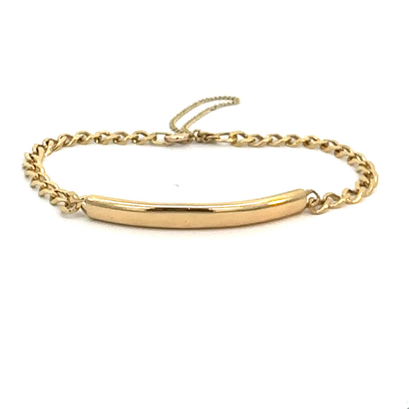 Bar Curb Link Bracelet in 18ct Yellow Gold