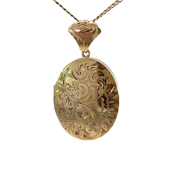 Large Oval Locket in 9ct Yellow Gold