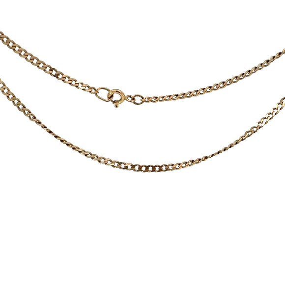 Flat Curb Link Chain Necklace in 9ct Yellow Gold