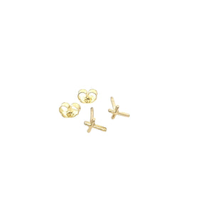 Small Cross Stud Earrings in 9ct Yellow gold