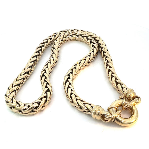 Solid Wheat Chain Necklace in 9ct Yellow Gold