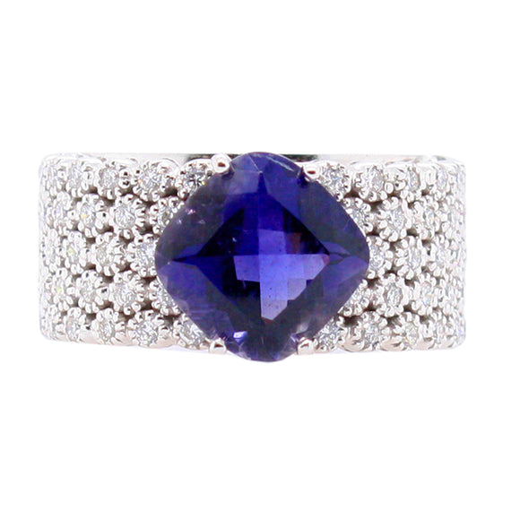 Iolite Diamond Ring by Piero Milano