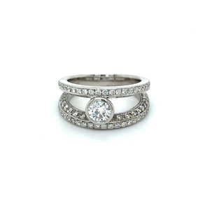 Double Band Style Diamond Dress Ring