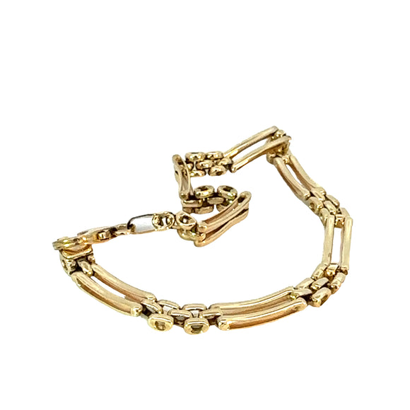 Two Railed Gate Bracelet in 9ct Yellow Gold