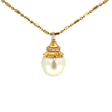South Sea Pearl Diamond Drop Pendant Necklace