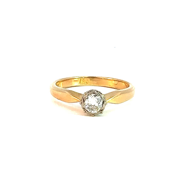 Old European Cut  Solitaire Diamond Ring