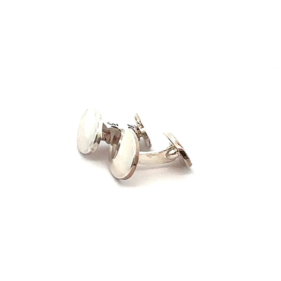Silver Oval Double Sided Cuff Links