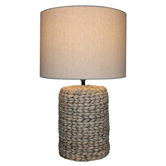Water Hyacinth Lamp with Cream Shade in Natural