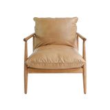 Tan Leather Designer Armchair