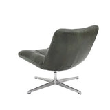 Dark Green Leather Hendrix Swivel Chair