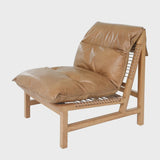 Tan Leather Designer Pillow Chair