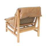 Tan Leather Designer Pillow Chair