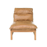 Tan Leather Designer Pillow Chair